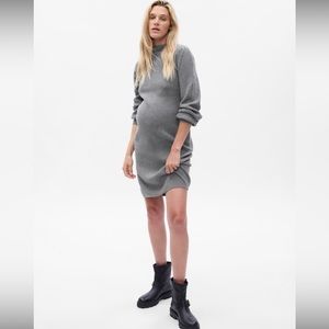 Gap Maternity CashSoft Turtleneck Mini Sweater Dress in Grey - Size Large